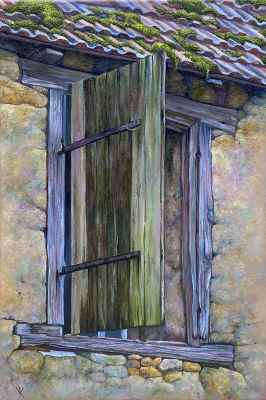 Château Le Sallay - Window, 2024, Oil on Canvas, 40x60 cm, Unframed